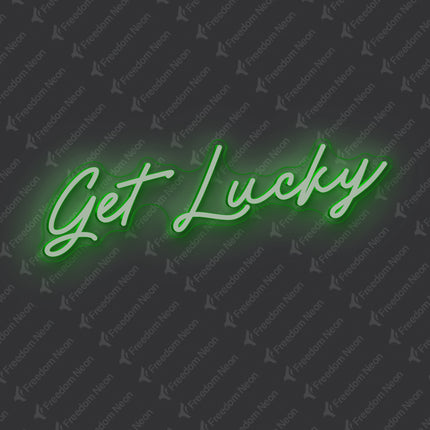 Green Get Lucky Neon Sign