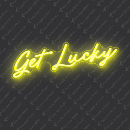 Lemon Yellow Get Lucky Neon Sign