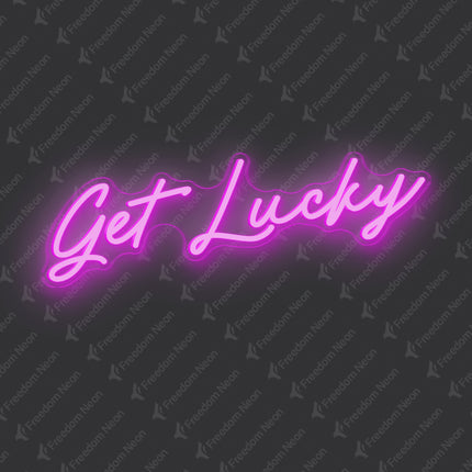 Pink Get Lucky Neon Sign
