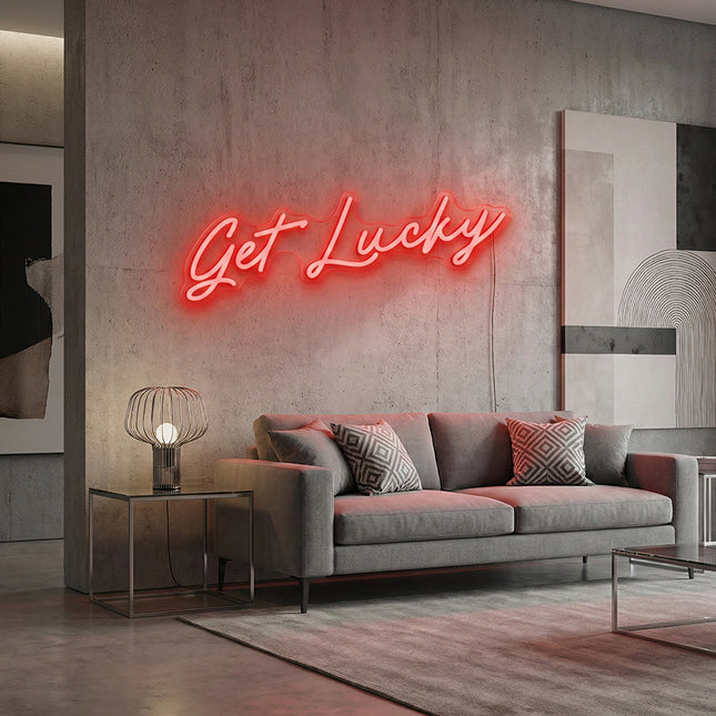 Red Get Lucky Neon Sign