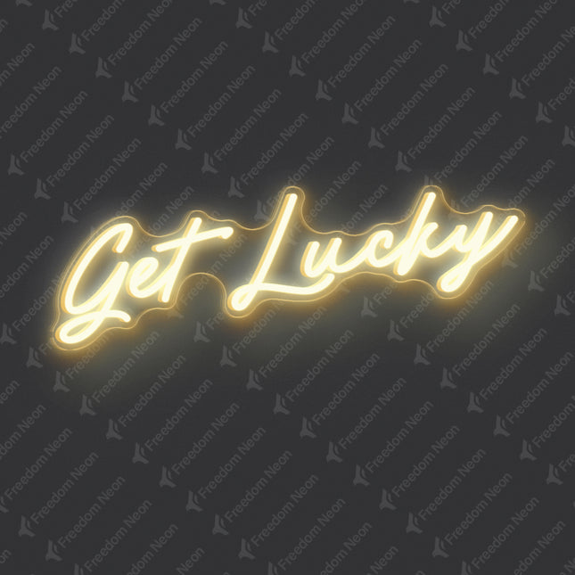 Warm White Get Lucky Neon Sign