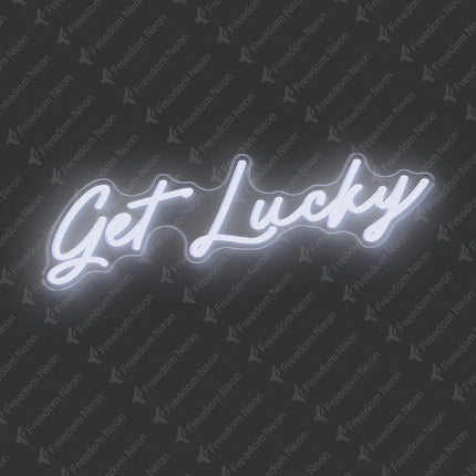 White Get Lucky Neon Sign