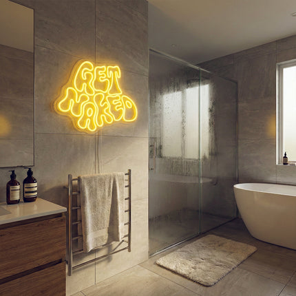 Lemon Yellow Get Naked Neon Sign