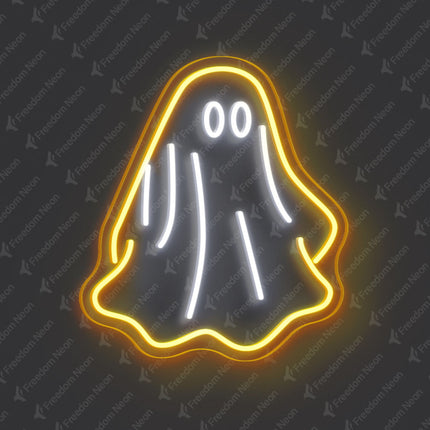Golden Yellow Ghost Neon Sign