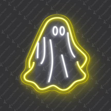 Lemon Yellow Ghost Neon Sign