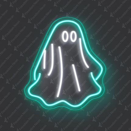 Mint Green Ghost Neon Sign