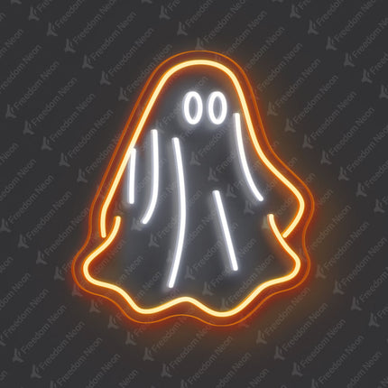 Orange Ghost Neon Sign