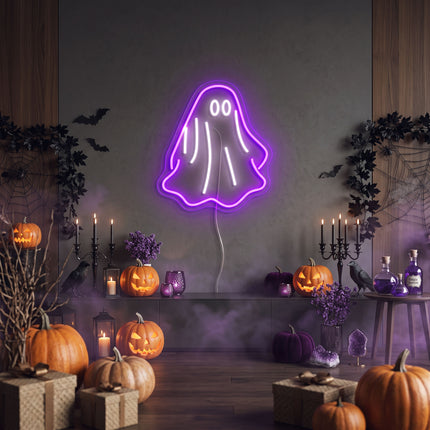 Purple Ghost Neon Sign