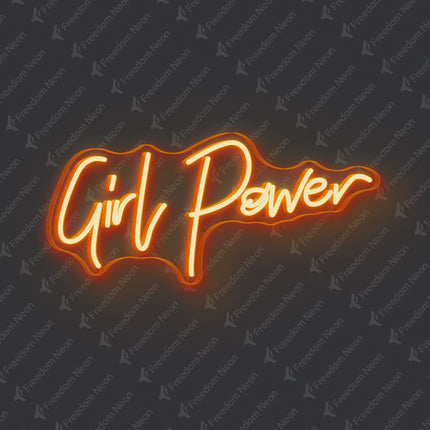 Orange Girl Power Neon Sign