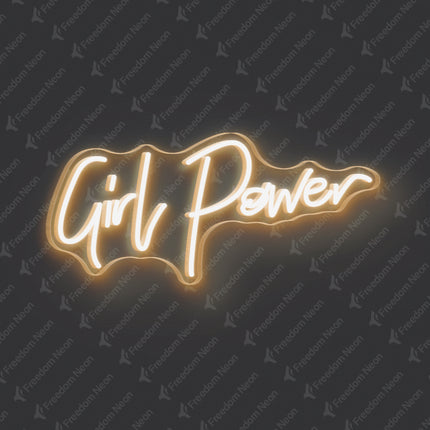 Warm White Girl Power Neon Sign