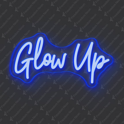 Blue Glow Up Neon Sign