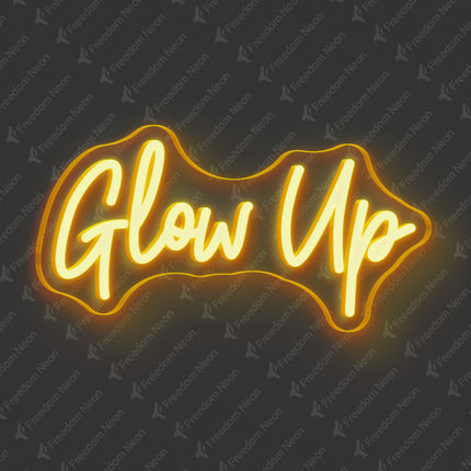 Golden Yellow Glow Up Neon Sign