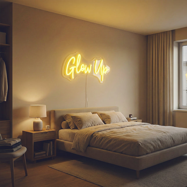 Lemon Yellow Glow Up Neon Sign