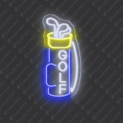Blue Golf Bag Neon Sign