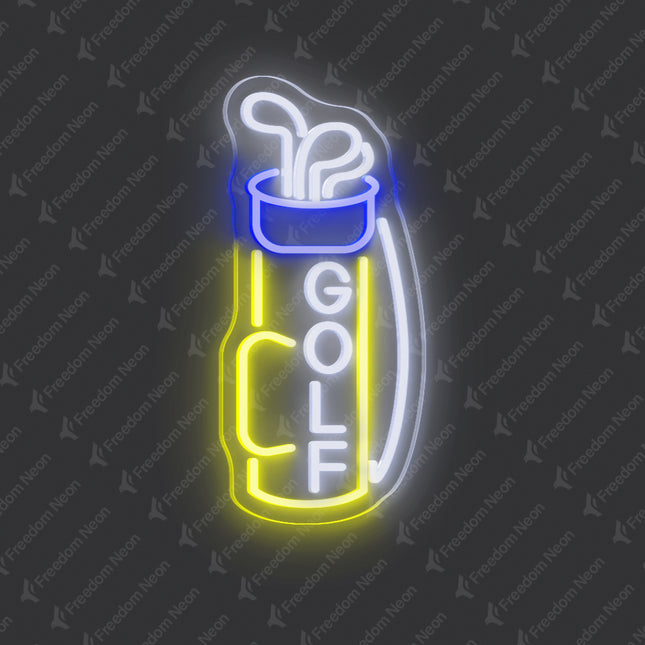 Lemon Yellow Golf Bag Neon Sign