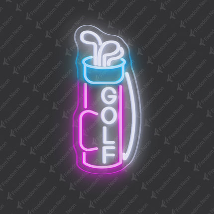 Pink Golf Bag Neon Sign