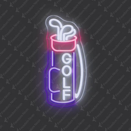 Purple Golf Bag Neon Sign
