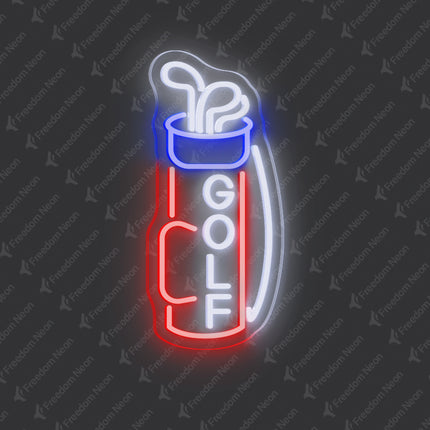 Red Golf Bag Neon Sign