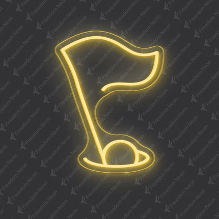 Warm White Golf Flag & Hole Neon Sign