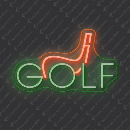 GOLF Letter & Golden Yellow Club Neon Sign