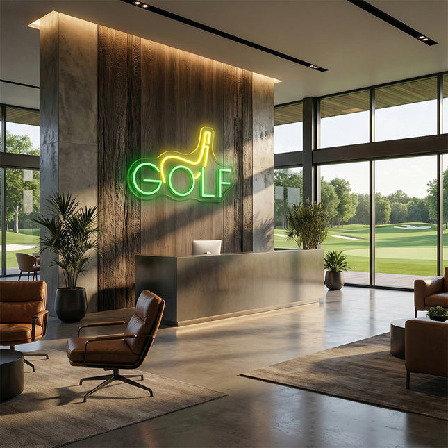 GOLF Letter & Lemon Yellow Club Neon Sign