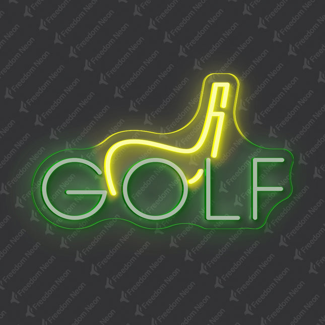 GOLF Letter & Lemon Yellow Club Neon Sign