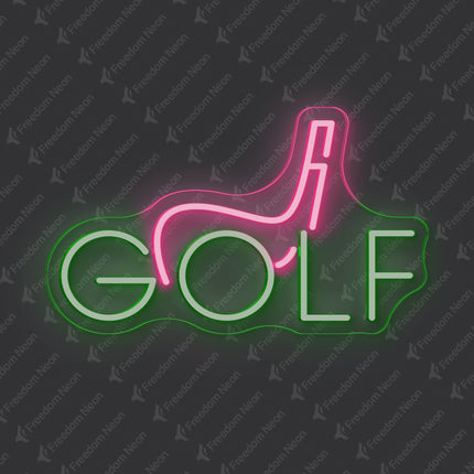 GOLF Letter & Light Pink Club Neon Sign
