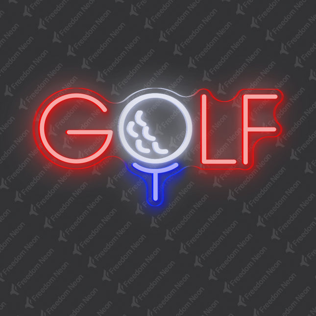 Red GOLF Neon Sign with Ball "O"