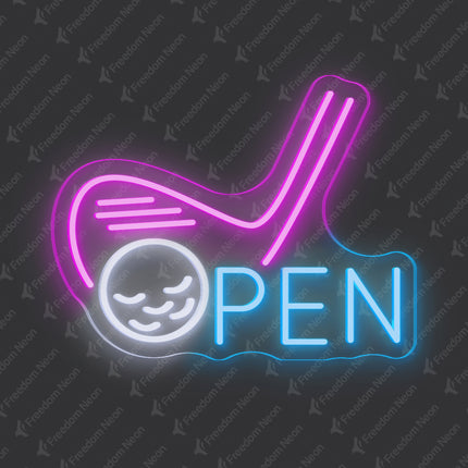 Pink GOLF OPEN Neon Sign