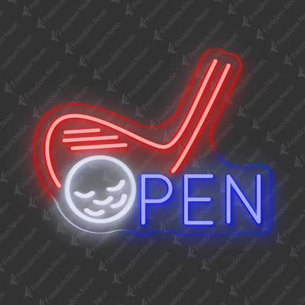 Red GOLF OPEN Neon Sign