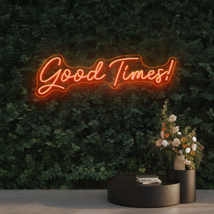 Gold Yellow Good Times Neon Sign