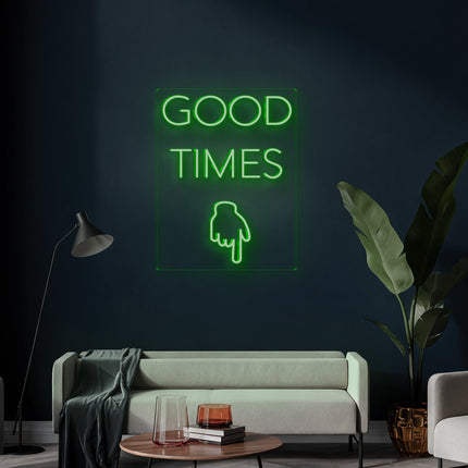 Green GOOD TIMES Neon Sign