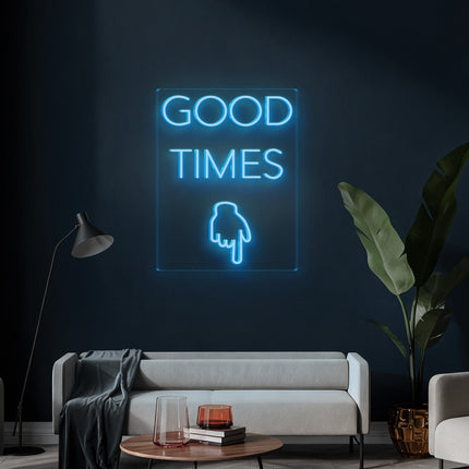 Ice Blue GOOD TIMES Neon Sign