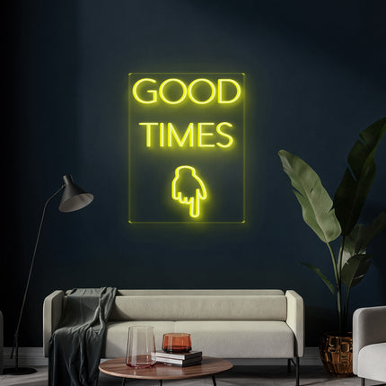 Lemon Yellow GOOD TIMES Neon Sign