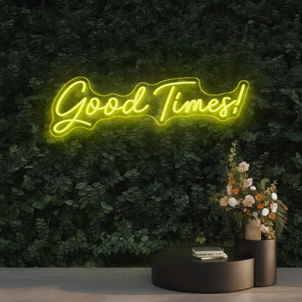 Lemon Yellow Good Times Neon Sign