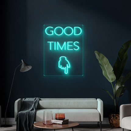 Mint Green GOOD TIMES Neon Sign
