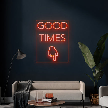 Orange GOOD TIMES Neon Sign