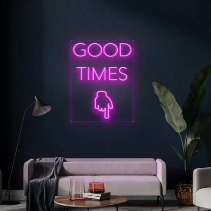 Pink GOOD TIMES Neon Sign