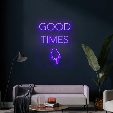 Purple GOOD TIMES Neon Sign