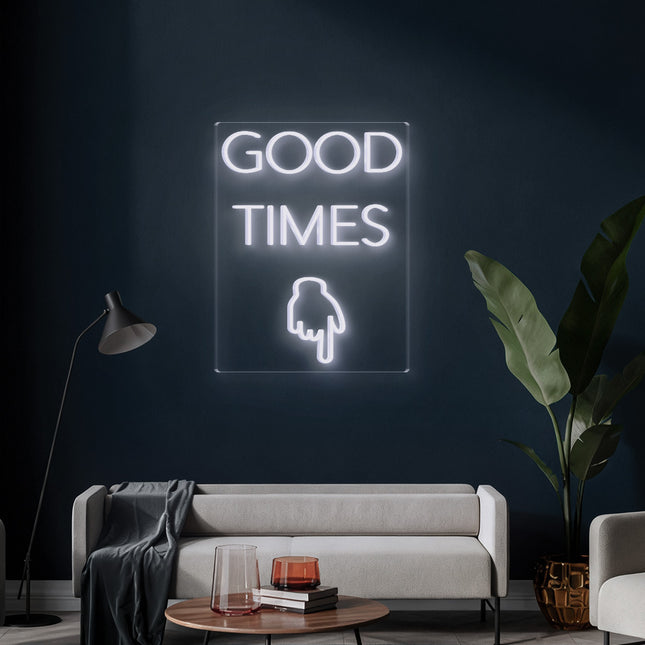 White GOOD TIMES Neon Sign