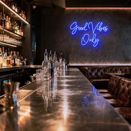 Blue "Good Vibes Only" Neon Sign