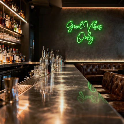 Green "Good Vibes Only" Neon Sign