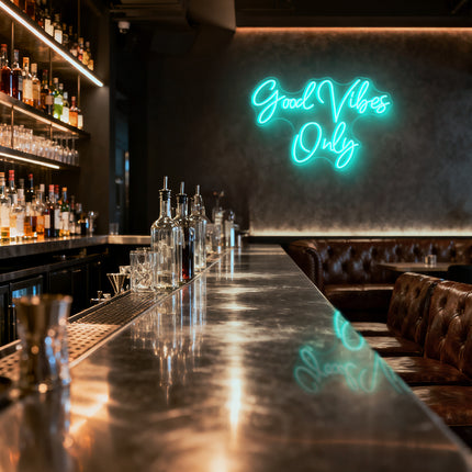 Mint "Good Vibes Only" Neon Sign