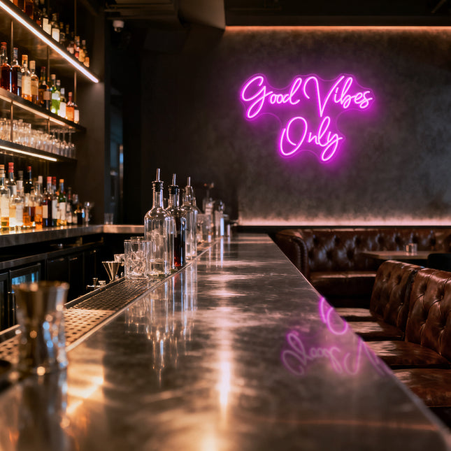 Pink "Good Vibes Only" Neon Sign