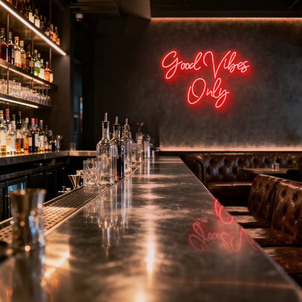 Red "Good Vibes Only" Neon Sign