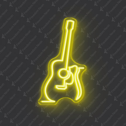 Lemon Yellow Guitar Neon Sign