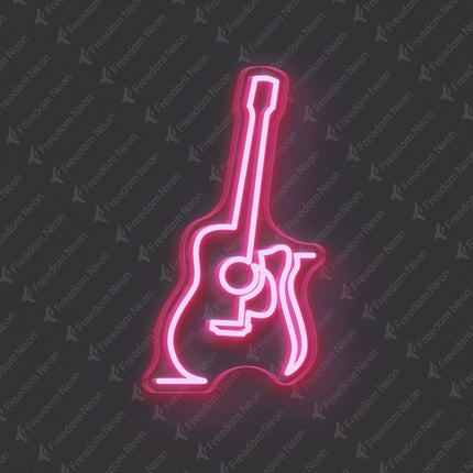 Light Pink Guitar Neon Sign