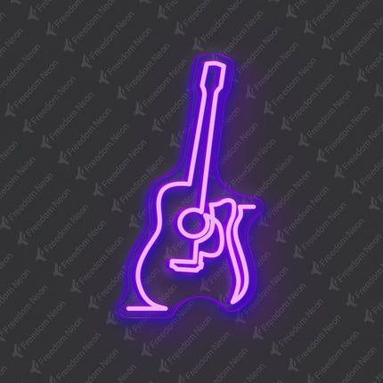 Purple Guitar Neon Sign