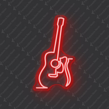 Red Guitar Neon Sign