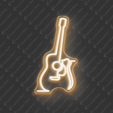 Warm White Guitar Neon Sign